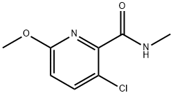 3-クロロ-6-メトキシ-N-メチルピリジン-2-カルボキサミド 化学構造式