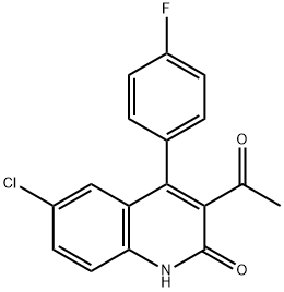 3-Acetyl-6-chloro-4-(4-fluorophenyl)quinolin-2(1H)-one Struktur