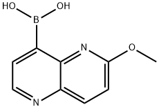 (6-メトキシ-1,5-ナフチリジン-4-イル)ボロン酸 化学構造式