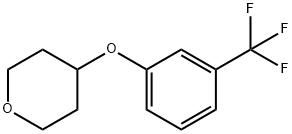 4-(3-トリフルオロメチルフェノキシ)テトラヒドロ-2H-ピラン 化学構造式