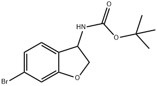 tert-butyl 6-bromo-2,3-dihydrobenzofuran-3-ylcarbamate
 Struktur