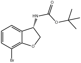 Carbamic acid, N-[(3S)-7-bromo-2,3-dihydro-3-benzofuranyl]-, 1,1-dimethylethyl ester Structure