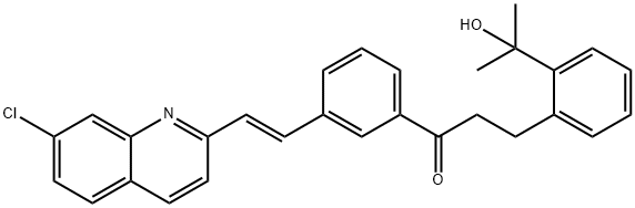 1-[3-[(1E)-2-(7-Chloro-2-quinolinyl)ethenyl]phenyl]-3-[2-(1-hydroxy-1-Methylethyl)phenyl]-1-propanone Struktur