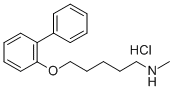 N-Methyl-N-(5-(2-biphenylyloxy)pentyl)amine hydrochloride 结构式