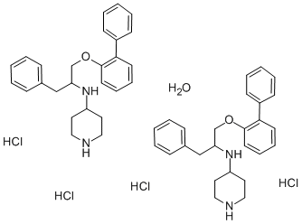 N-(1-Benzyl-4-piperidyl)-2-(2-biphenylyloxy)ethylamine dihydrochloride hemihydrate,125849-30-1,结构式