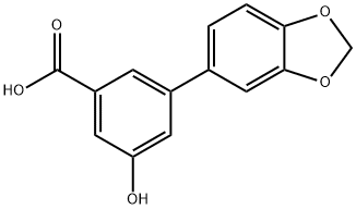 5-Hydroxy-3-(3,4-Methylenedioxyphenyl)benzoic acid,1258628-34-0,结构式