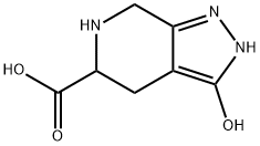 3-Hydroxy-4,5,6,7-tetrahydro-2H-pyrazolo[3,4-c]pyridin-5-carboxylic acid 化学構造式