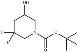 tert-butyl 3,3-difluoro-5-hydroxypiperidine-1-carboxylate Struktur