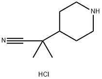 2-甲基-2-(哌啶-4-基)丙腈盐酸盐,1258638-34-4,结构式