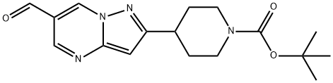tert-Butyl 4-(6-forMylpyrazolo[1,5-a]pyriMidin-2-yl)piperidin-1-carboxylate, 1258638-43-5, 结构式
