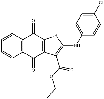 Ethyl 2-(4-chlorophenylaMino)-4,9-dioxo-4,9-dihydronaphtho[2,3-b]thiophen-3-carboxylate 结构式