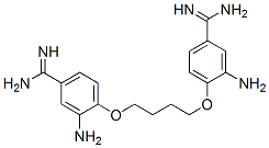 3-amino-4-[4-(2-amino-4-carbamimidoyl-phenoxy)butoxy]benzenecarboximid amide Structure