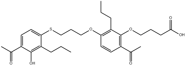 Tipelukast|4-[6-乙酰基-3-[3-[(4-乙酰基-3-羟基-2-丙基苯基)硫]丙氧基]-2-丙基苯氧基]丁酸