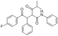 N-フェニル-2-(α-フェニル-4-フルオロフェナシル)-3-オキソ-4-メチルペンタンアミド 化学構造式