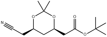 (4R,6R)-tert-Butyl-6-cyanomethyl-2,2-dimethyl-1,3-dioxane-4-acetate Struktur