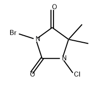3-ブロモ-1-クロロ-5,5-ジメチル-2,4-イミダゾリジンジオン 化学構造式