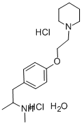 Benzeneethanamine, N,alpha-dimethyl-4-(2-(1-piperidinyl)ethoxy)-, dihy drochloride, hydrate (1:2:1) 化学構造式
