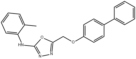 5-(((1,1'-Biphenyl)-4-yloxy)methyl)-N-(2-methylphenyl)-1,3,4-oxadiazol-2-amine 结构式