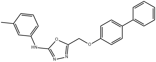 5-(((1,1'-Biphenyl)-4-yloxy)methyl)-N-(3-methylphenyl)-1,3,4-oxadiazol-2-amine,126006-83-5,结构式