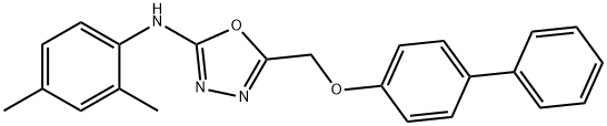 5-(((1,1'-Biphenyl)-4-yloxy)methyl)-N-(2,4-dimethylphenyl)-1,3,4-oxadiazol-2-amine,126006-85-7,结构式