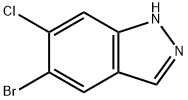 5-ブロモ-6-クロロ-1H-インダゾール 化学構造式