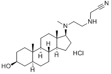 Acetonitrile, ((2-(((3-beta,5-alpha,17-beta)-3-hydroxyandrostan-17-yl) methylamino)ethyl)amino)-, dihydrochloride,126054-51-1,结构式