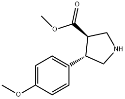 3-Pyrrolidinecarboxylic acid, 4-(4-Methoxyphenyl)-, Methyl ester, (3S,4R)- Struktur