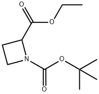1,2-氮杂环丁烷二羧酸 1-叔丁基 2-乙基酯 结构式