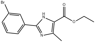 2-(3-BROMOPHENYL)-5-METHYL-3H-IMIDAZOLE-4-CARBOXYLIC ACID ETHYL ESTER, 1260655-03-5, 结构式