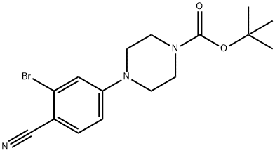 tert-Butyl 4-(3-bromo-4-cyanophenyl)-piperazine-1-carboxylate 化学構造式
