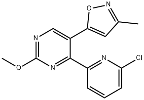 5-(4-(6-Chloropyridin-2-yl)-2-methoxypyrimidin-5-yl)-3-methylisoxazole,1260656-68-5,结构式