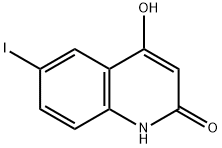 4-ヒドロキシ-6-ヨード-2-キノリノン 化学構造式