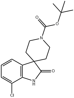TERT-ブチル 7-クロロ-2-オキソ-1,2-ジヒドロスピロ[インドール-3,4'-ピペリジン]-1'-カルボキシレート 化学構造式