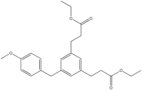 Diethyl 3,3'-(5-(4-methoxybenzyl)-1,3-phenylene)dipropanoate,1260763-78-7,结构式