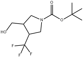 3-(羟甲基)-4-(三氟甲基)吡咯烷-1-甲酸叔丁酯,1260789-12-5,结构式