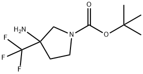 3-Amino-3-trifluoromethyl-pyrrolidine-1-carboxylic acid tert-butyl ester Struktur