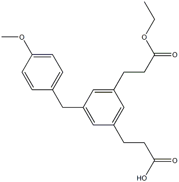 3-(3-(3-Ethoxy-3-oxopropyl)-5-(4-methoxybenzyl)phenyl)propanoic acid Structure