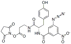 succinimidyl N-(N'-(3-azido-5-nitrobenzoyl)tyrosyl)-beta-alanate 结构式