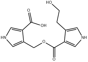 4-[4-(2-Hydroxyethyl)-1H-pyrrole-3-carbonyloxyMethyl]-1H-pyrrole-3-carboxylic Acid (Clavulanic Acid IMpurity) 化学構造式