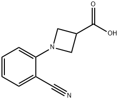 1-(2-Cyanophenyl)azetidine-3-carboxylic acid, 1260874-83-6, 结构式