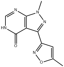 1-Methyl-3-(5-methylisoxazol-3-yl)-1H-pyrazolo[3,4-d]pyrimidin-4-ol Structure