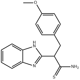 2-(1H-1,3-ベンゾジアゾール-2-イル)-3-(4-メトキシフェニル)プロパンチオアミド 化学構造式