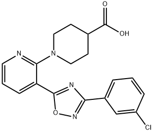 1-{3-[3-(3-Chlorophenyl)-1,2,4-oxadiazol-5-yl]pyridin-2-yl}piperidine-4-carboxylicacid,1260934-87-9,结构式