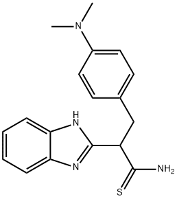 2-(1H-1,3-ベンゾジアゾール-2-イル)-3-[4-(ジメチルアミノ)-フェニル]プロパンチオアミド 化学構造式