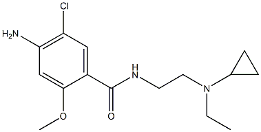 Benzamide, 4-amino-5-chloro-N-(2-(cyclopropylethylamino)ethyl)-2-metho xy- 结构式
