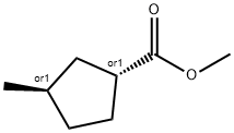 Cyclopentanecarboxylic acid, 3-methyl-, methyl ester, trans- (9CI) Structure