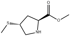 4-(甲硫基)吡咯烷-2-羧酸反式甲酯,126111-06-6,结构式