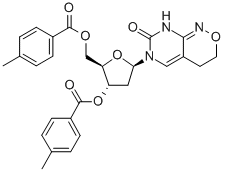 6-(3,5-DI-O-(P-TOLUOYL)-BETA-D-2-DEOXYRIBOFURANOSYL)-3,4-DIHYDRO-8H-PYRIMIDO[4,5-C][1,2]OXAZIN-7-ONE 化学構造式