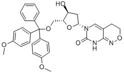 6-(5-O-(DIMETHOXYTRITYL)-BETA-D-2-DEOXYRIBROFURANOSYL)-3,4-DIHYDRO-8H-PYRIMIDO[4,5-C][1,2]OXAZIN-7-ONE,126128-43-6,结构式