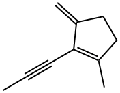 Cyclopentene, 1-methyl-3-methylene-2-(1-propynyl)- (9CI),126133-18-4,结构式